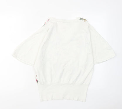 Womens UK Size S Oasis White Pullover Jumper