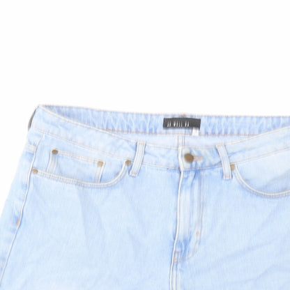 As Well 2A Womens Blue Cotton Bermuda Shorts Size L L8 in Regular Zip