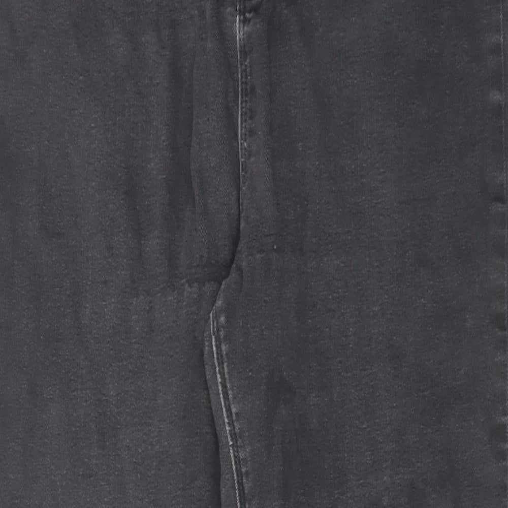 Dorothy Perkins Womens Black Cotton Skinny Jeans Size 14 L28 in Regular Zip
