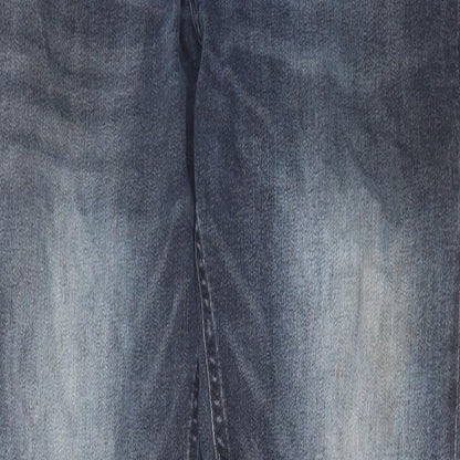 Duck & Cover Mens Blue Cotton Straight Jeans Size 32 in L31 in Slim Zip