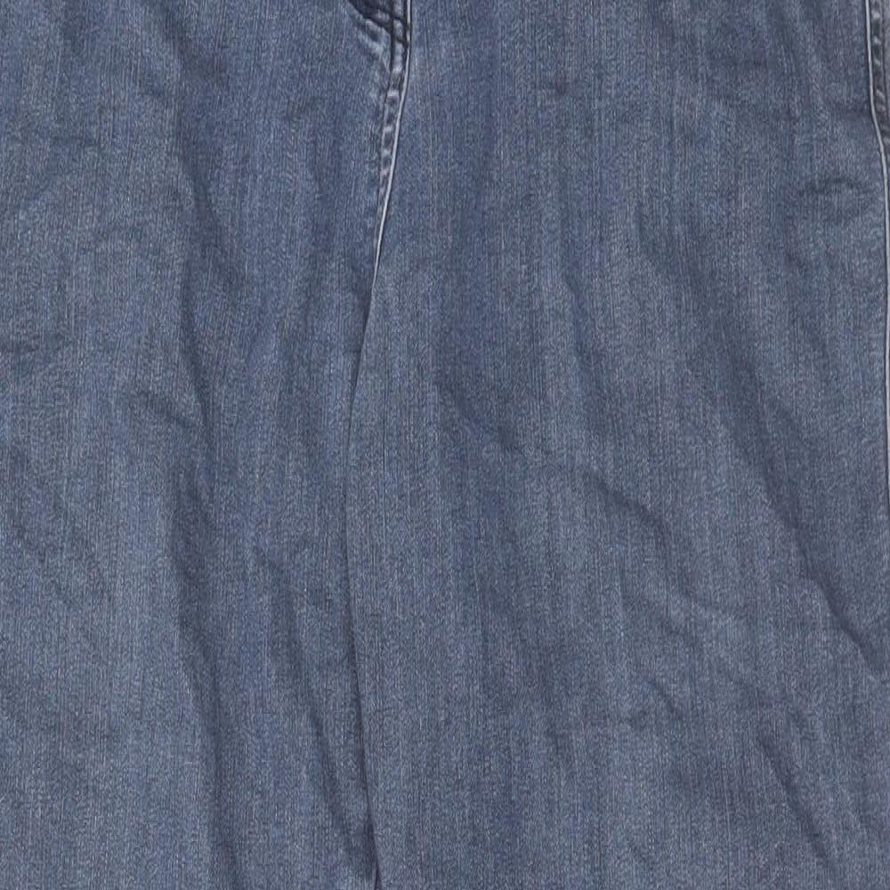 NEXT Womens Black Cotton Tapered Jeans Size 14 L29 in Regular Zip