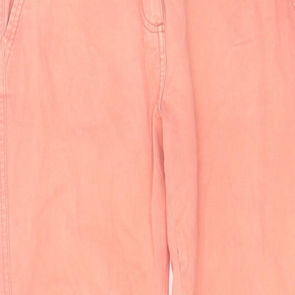 NEXT Womens Pink Cotton Straight Jeans Size 12 L29 in Regular Zip