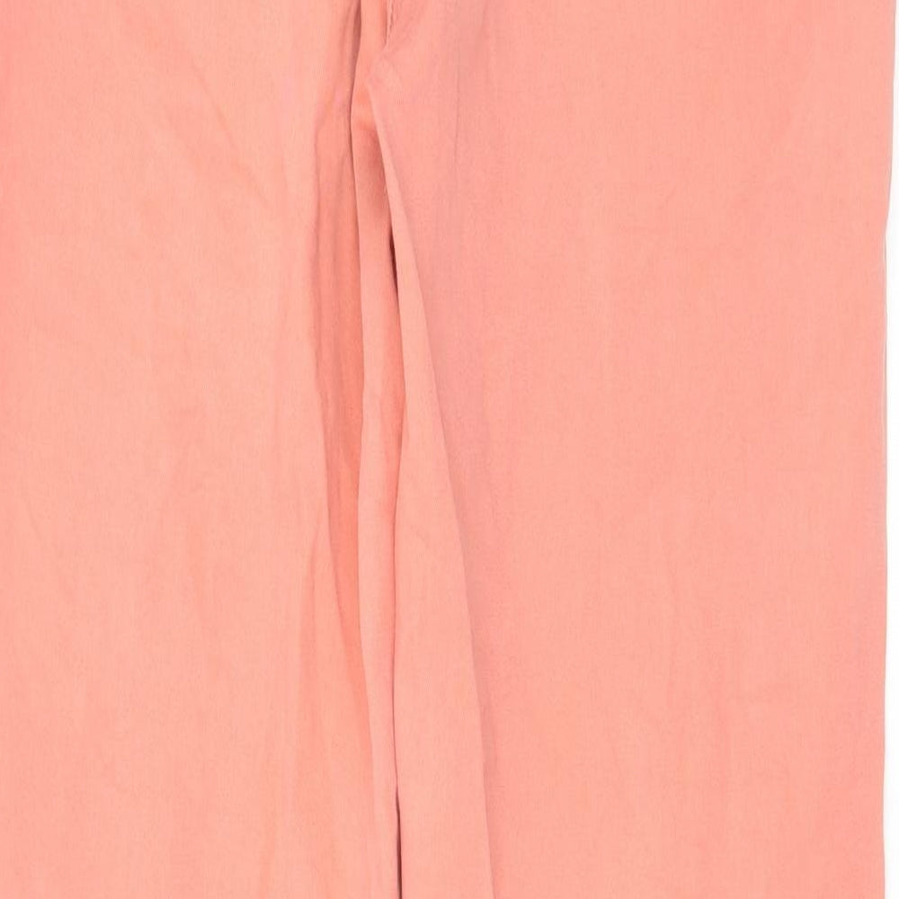 NEXT Womens Pink Cotton Straight Jeans Size 12 L29 in Regular Zip