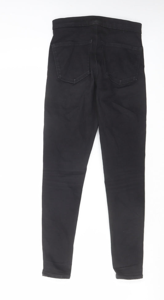 Topshop Womens Black Cotton Skinny Jeans Size 28 in L30 in Regular Zip