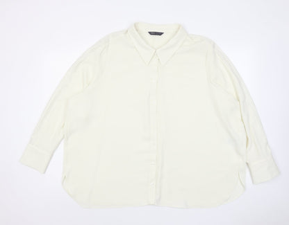 Womens UK Size 24 Marks and Spencer Ivory Basic Button-Up