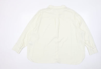 Womens UK Size 24 Marks and Spencer Ivory Basic Button-Up