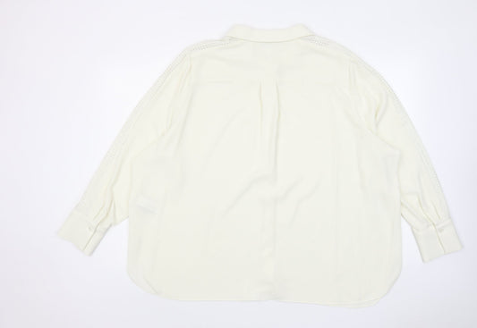 Womens UK Size 24 Marks and Spencer Ivory Basic Button-Up