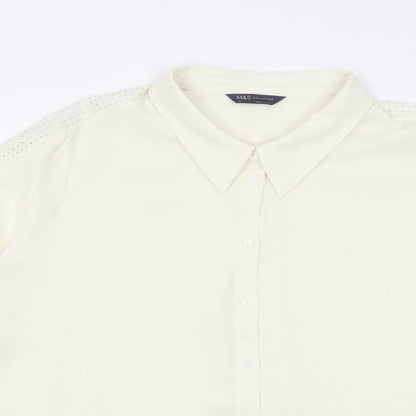 Womens UK Size 24 Marks and Spencer Ivory Basic Button-Up