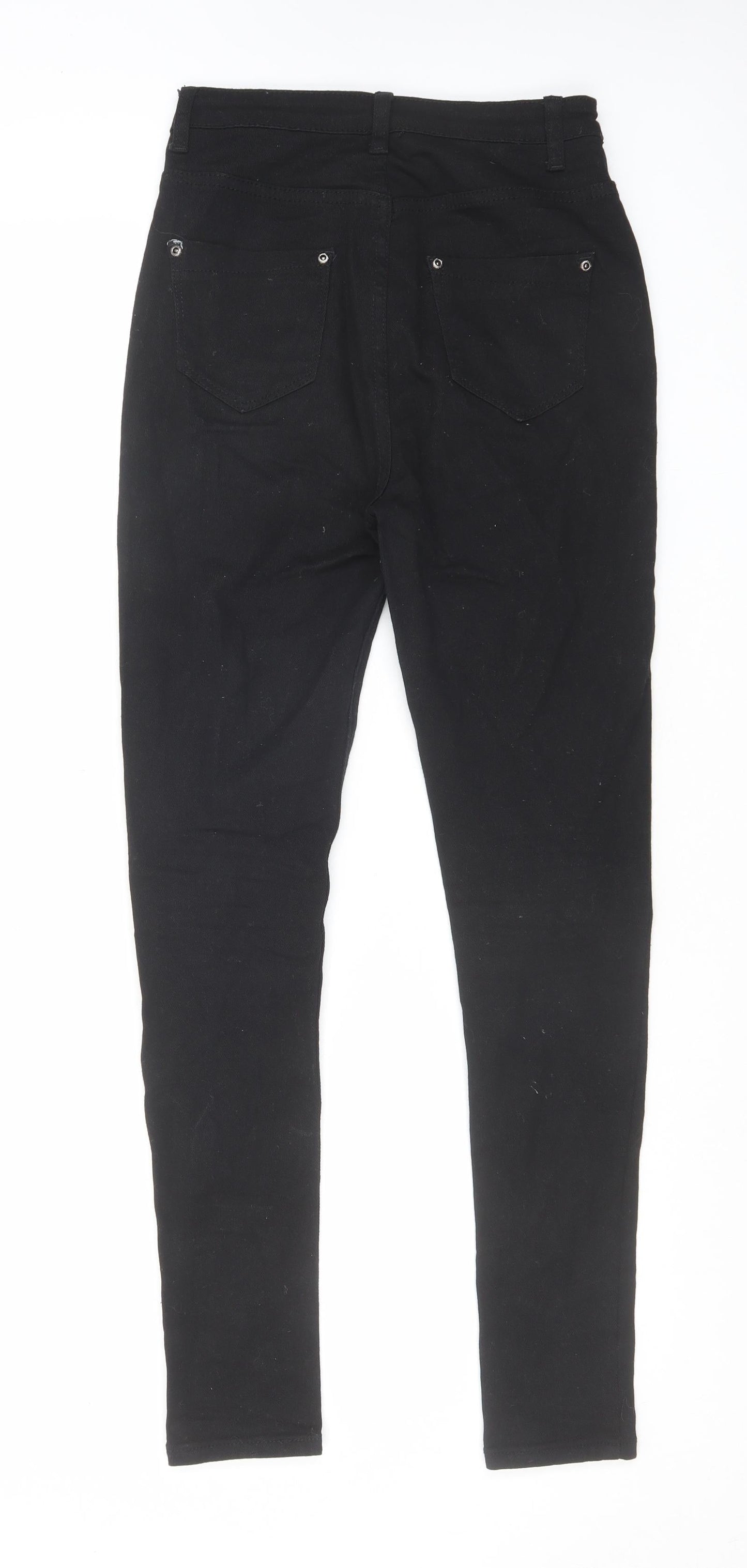 Boohoo Womens Black Cotton Skinny Jeans Size 6 L30 in Regular Zip