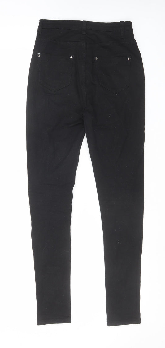 Boohoo Womens Black Cotton Skinny Jeans Size 6 L30 in Regular Zip