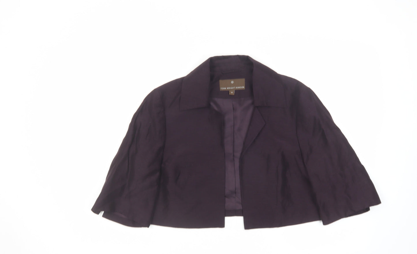 Fenn Wright Manson Womens Purple Gilet Blazer Size 14
