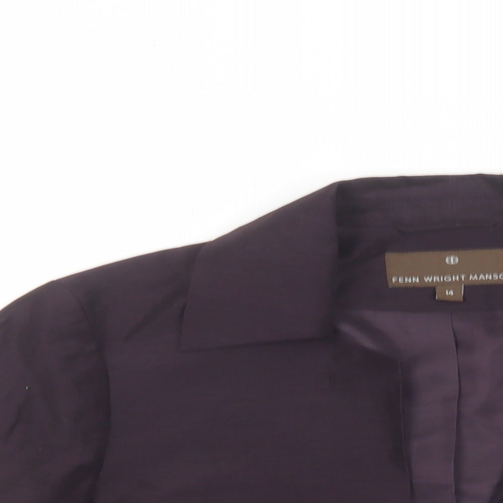 Fenn Wright Manson Womens Purple Gilet Blazer Size 14
