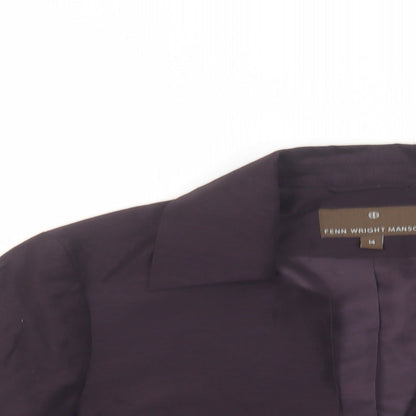 Fenn Wright Manson Womens Purple Gilet Blazer Size 14