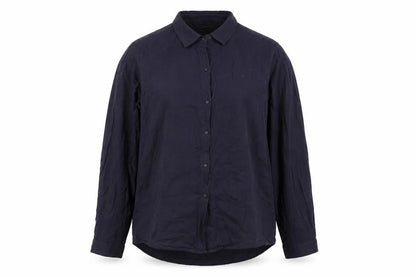 Zara Womens Blue Polyester Basic Button-Up Size L Collared