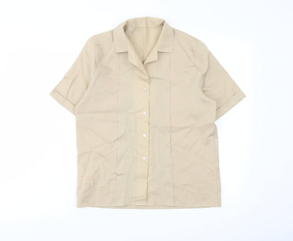 Womens UK Size 10 St Michael Beige Basic Button-Up
