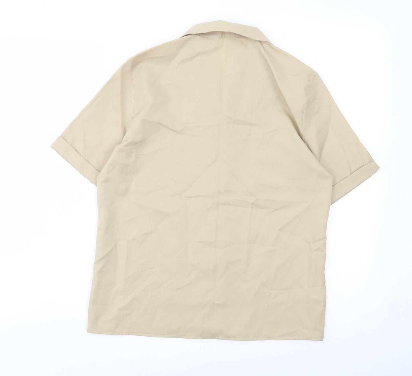 Womens UK Size 10 St Michael Beige Basic Button-Up