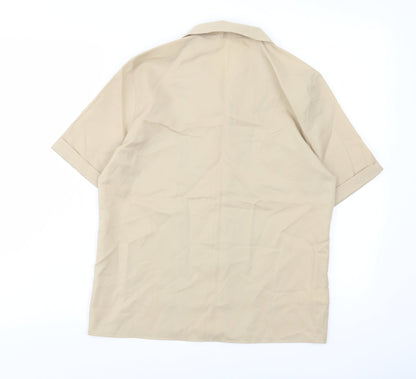 Womens UK Size 10 St Michael Beige Basic Button-Up