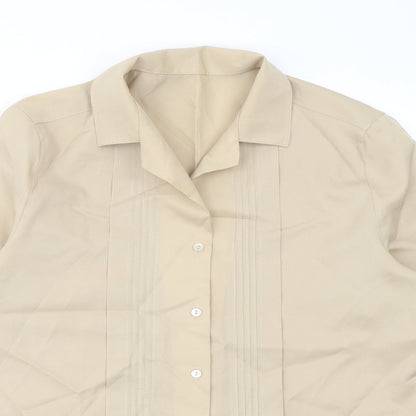 Womens UK Size 10 St Michael Beige Basic Button-Up