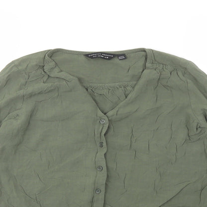 Womens UK Size 8 Dorothy Perkins Green Basic Button-Up