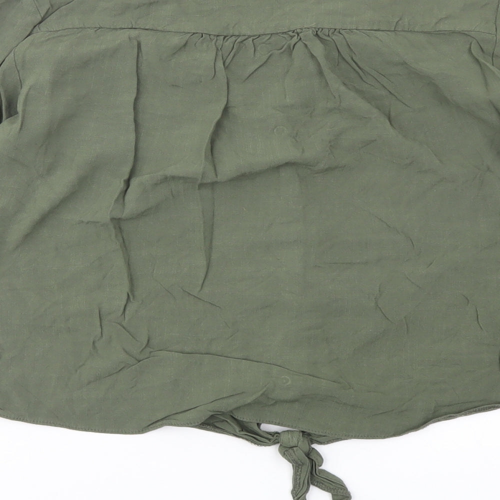 Womens UK Size 8 Dorothy Perkins Green Basic Button-Up
