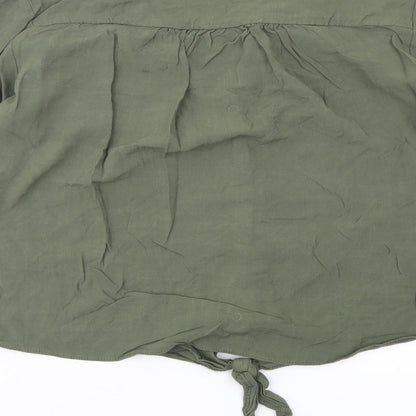 Womens UK Size 8 Dorothy Perkins Green Basic Button-Up
