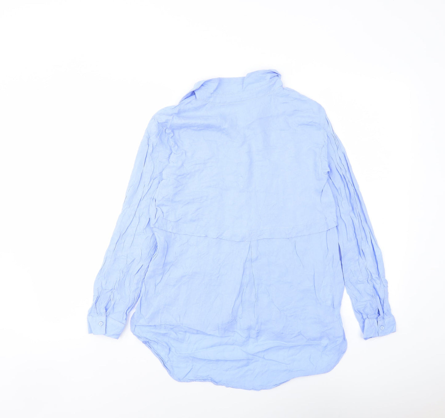 Womens UK Size S Mango Blue Basic Button-Up