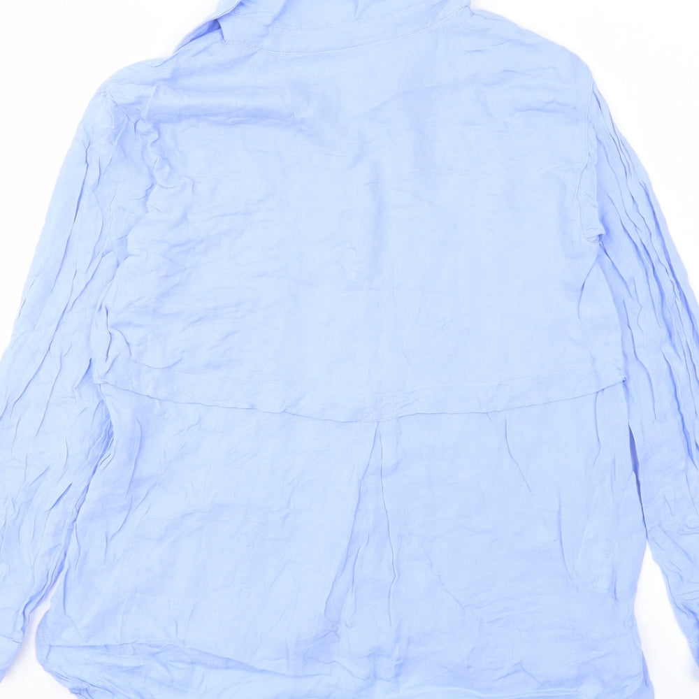 Womens UK Size S Mango Blue Basic Button-Up