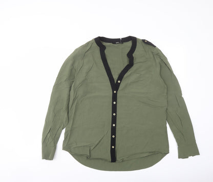 Womens UK Size 14 Oasis Gold Basic Button-Up