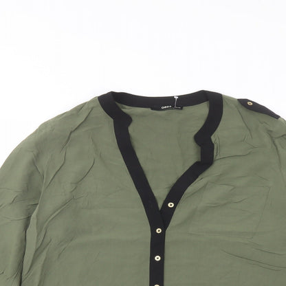 Womens UK Size 14 Oasis Gold Basic Button-Up