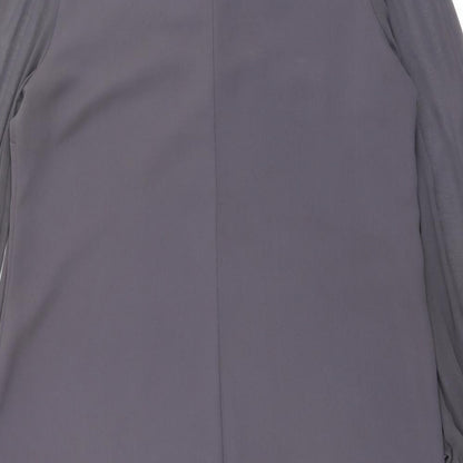 Warehouse Womens Grey Polyester A-Line Size 16 Round Neck Button