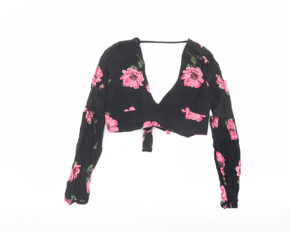 Womens UK Size 12 Nobody's Child Black Cropped Blouse