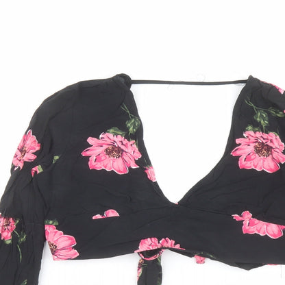 Womens UK Size 12 Nobody's Child Black Cropped Blouse