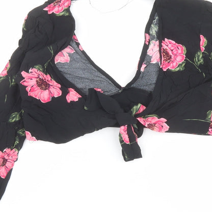 Womens UK Size 12 Nobody's Child Black Cropped Blouse