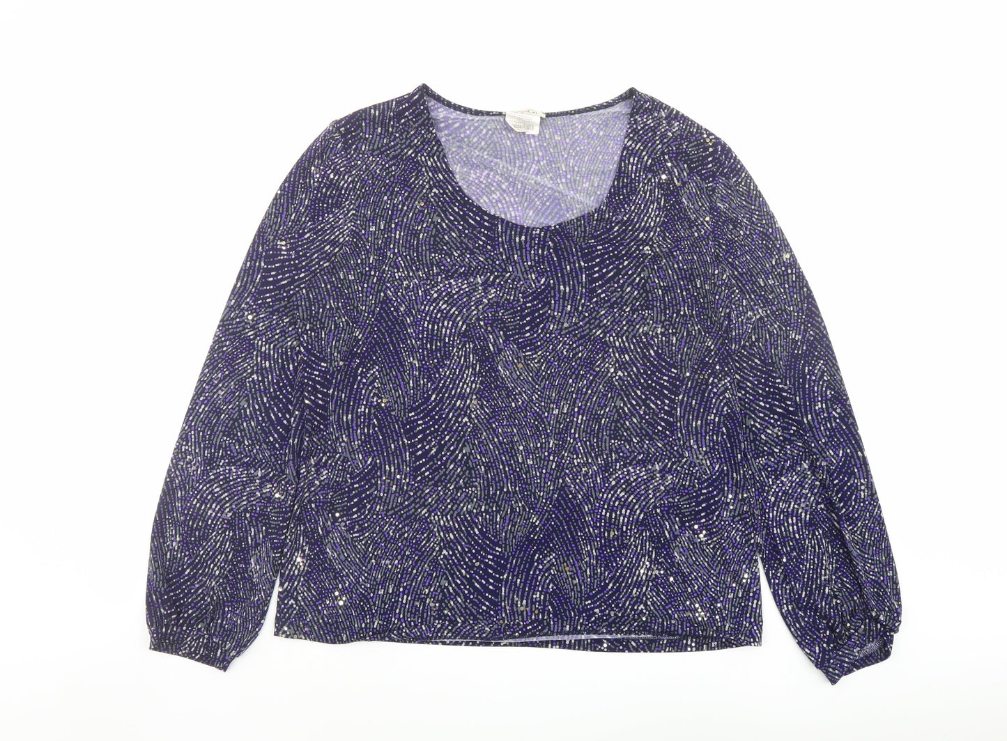 Womens UK Size XL Kim&Co Purple Basic Blouse