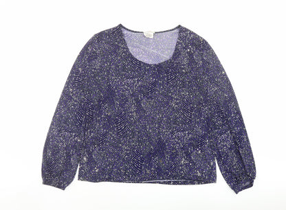 Womens UK Size XL Kim&Co Purple Basic Blouse