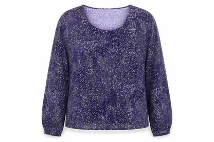 Womens UK Size XL Kim&Co Purple Basic Blouse