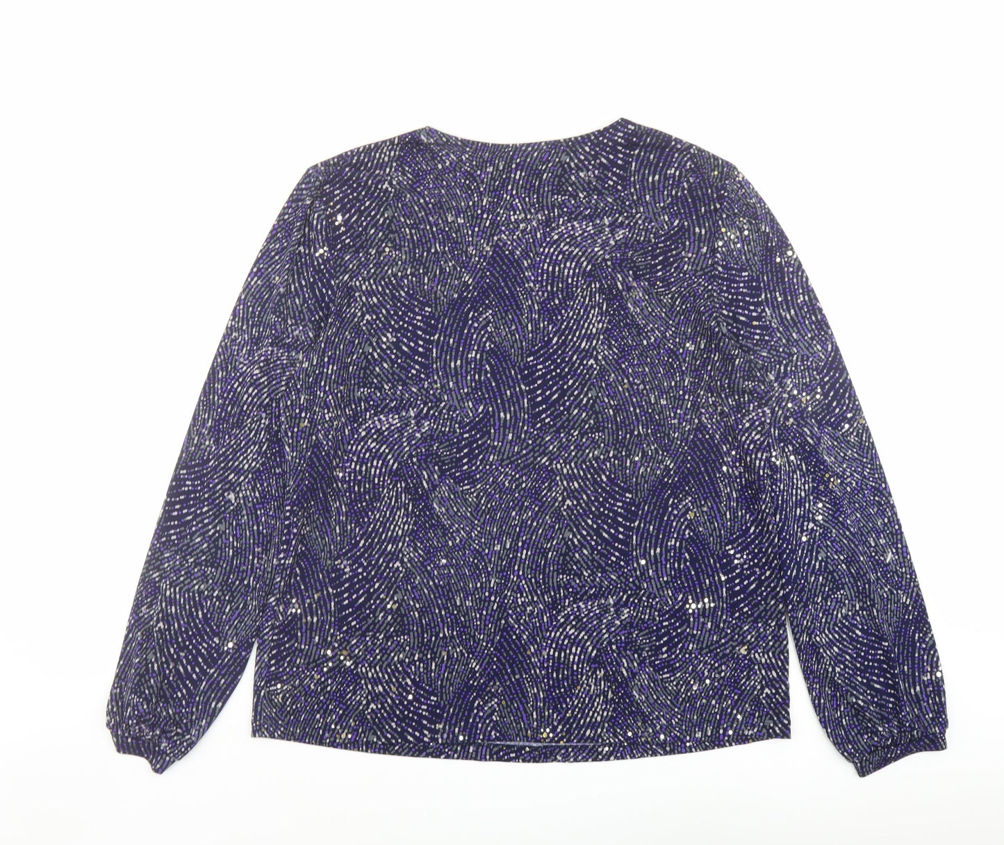 Womens UK Size XL Kim&Co Purple Basic Blouse