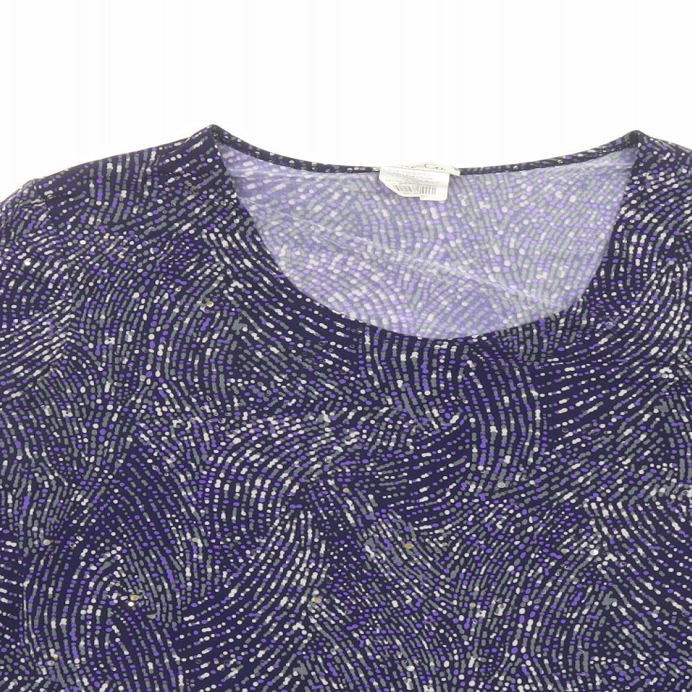 Womens UK Size XL Kim&Co Purple Basic Blouse