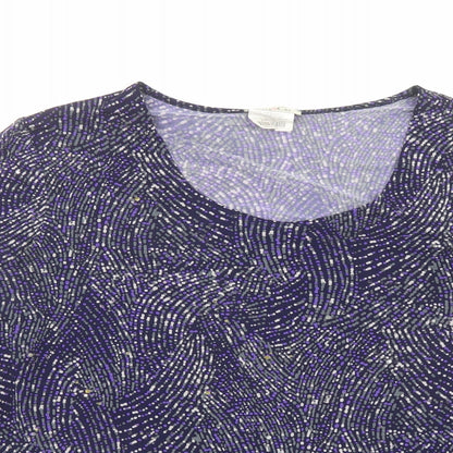 Womens UK Size XL Kim&Co Purple Basic Blouse