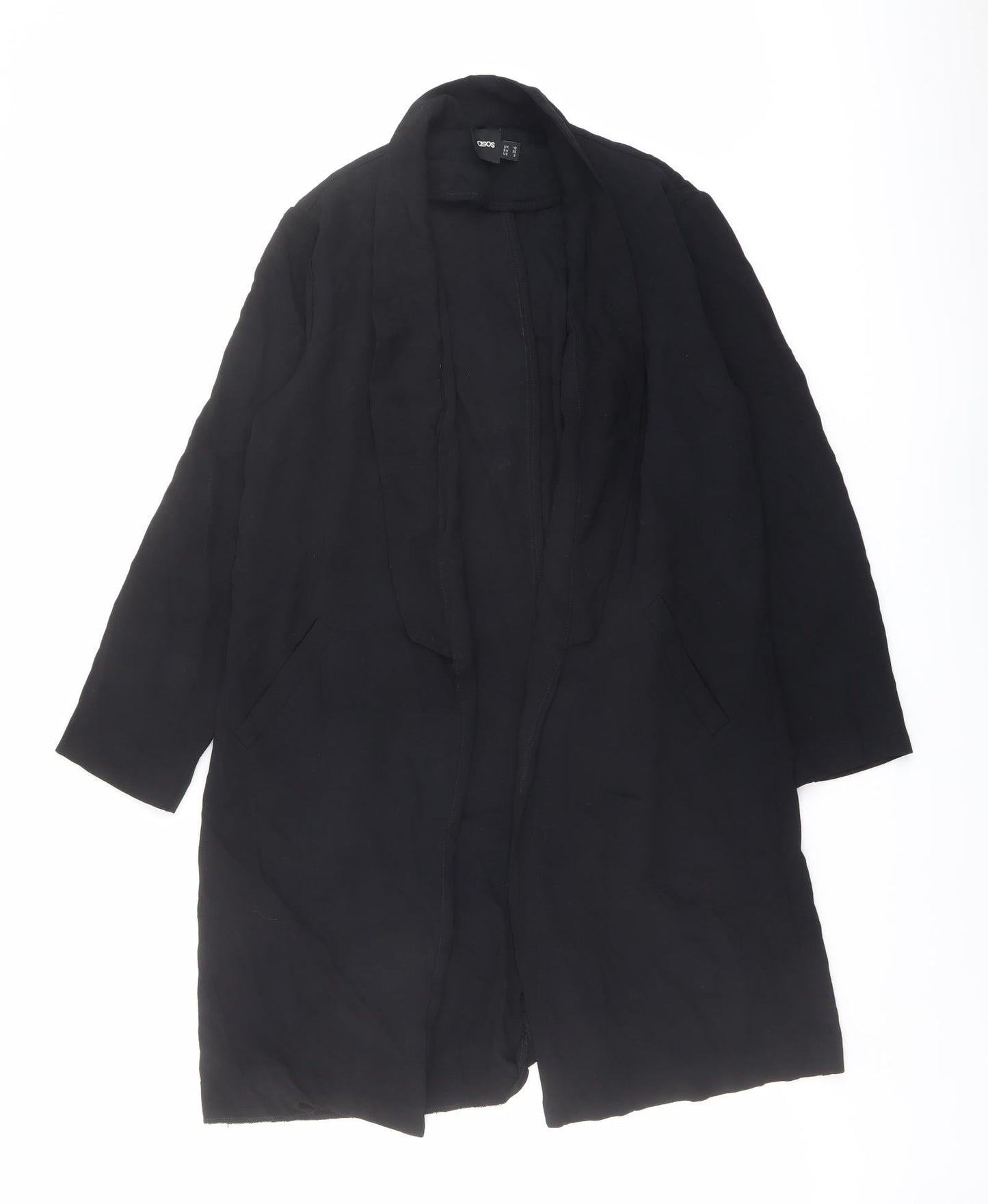 Womens UK Size 10 ASOS Black Overcoat