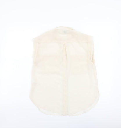Womens UK Size 6 Topshop Beige Basic Button-Up
