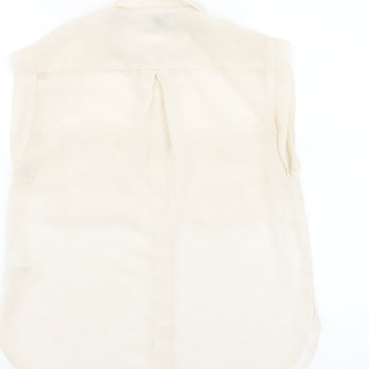Womens UK Size 6 Topshop Beige Basic Button-Up