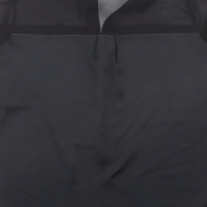 Womens UK Size 10 River Island Black Basic Button-Up