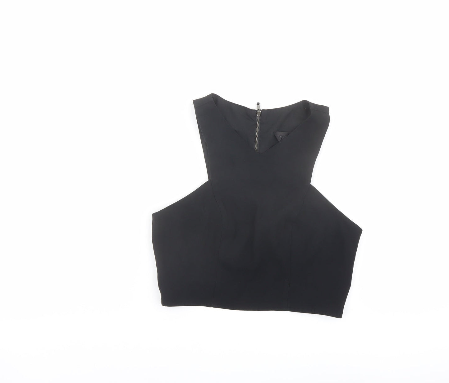 Womens UK Size 10 Topshop Black Cropped Tank