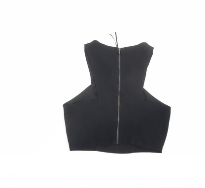 Womens UK Size 10 Topshop Black Cropped Tank
