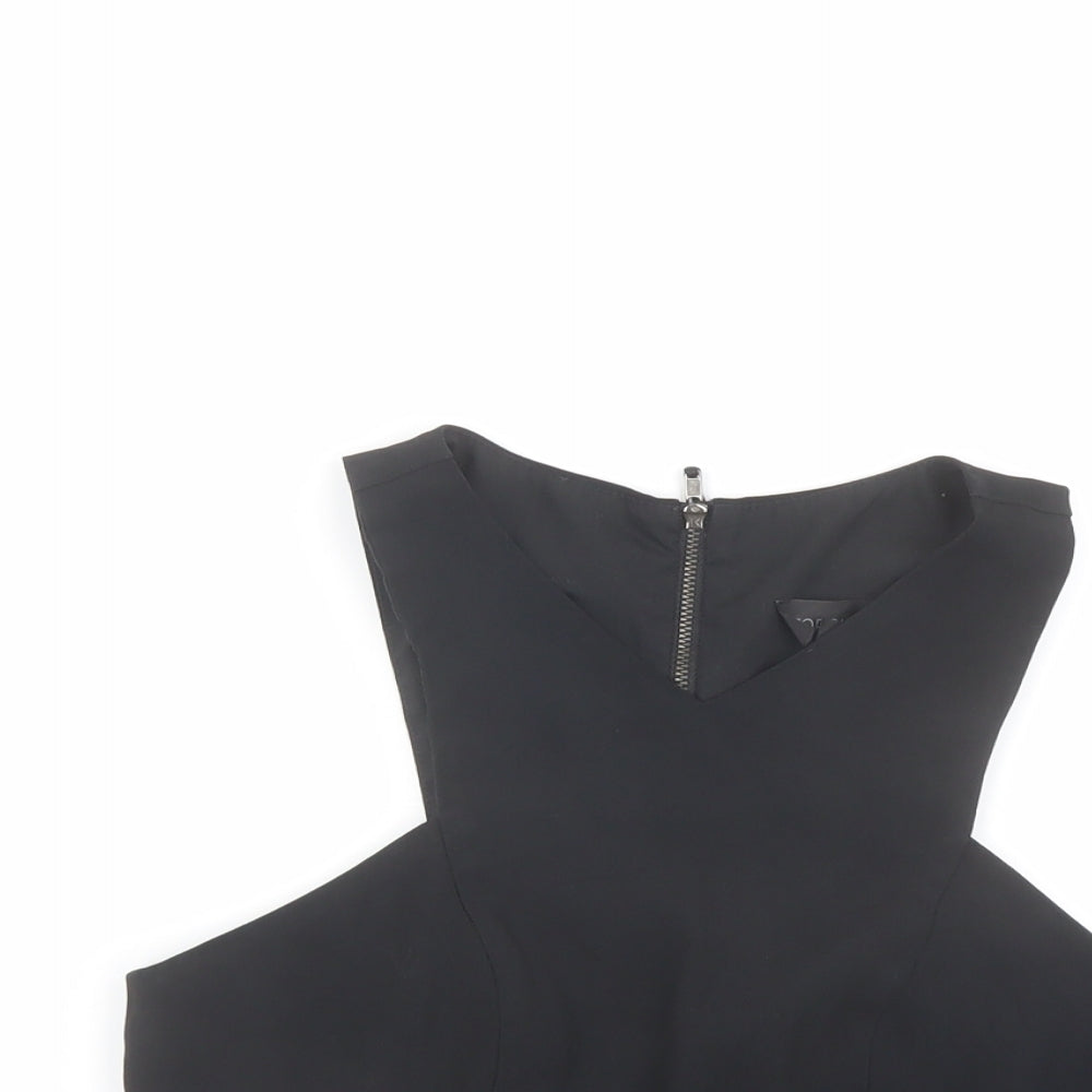 Womens UK Size 10 Topshop Black Cropped Tank