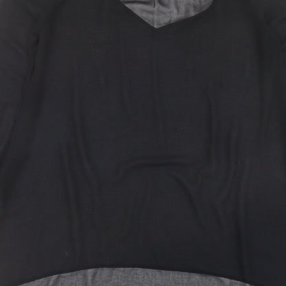 Miss Selfridge Womens Black Polyester Basic Blouse Size 6 V-Neck