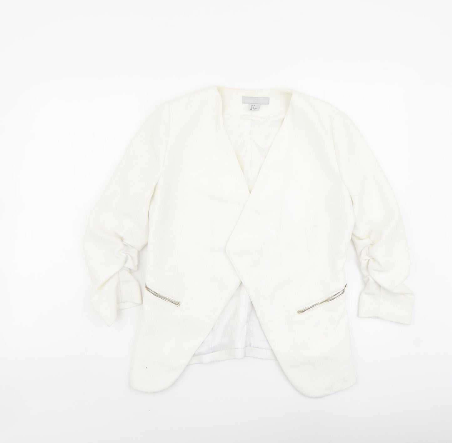H&M Womens Ivory Jacket Blazer Size 8