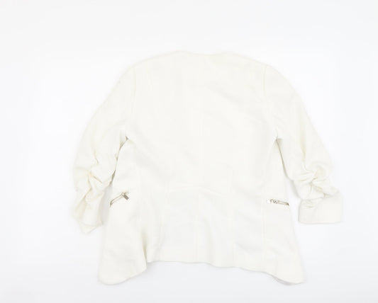 H&M Womens Ivory Jacket Blazer Size 8