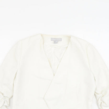 H&M Womens Ivory Jacket Blazer Size 8
